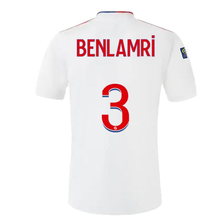 2021/22 Olympique Lyonnais Home Kit Soccer Jersey with BENLAMRI 3 printing